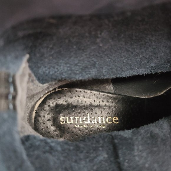 Sundance Blue Leather Harness Moto Boho Pull On Boots Sz 37/6,5 - Picture 5 of 11